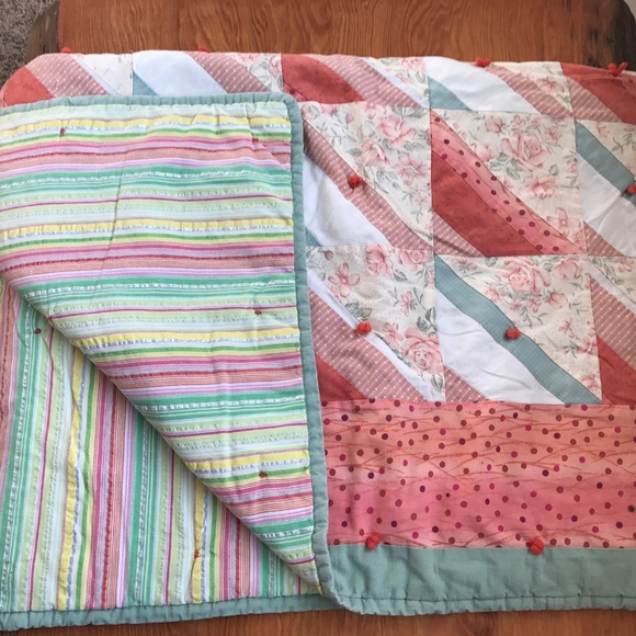 Other - Handmade baby quilt / blanket - pink and mint
